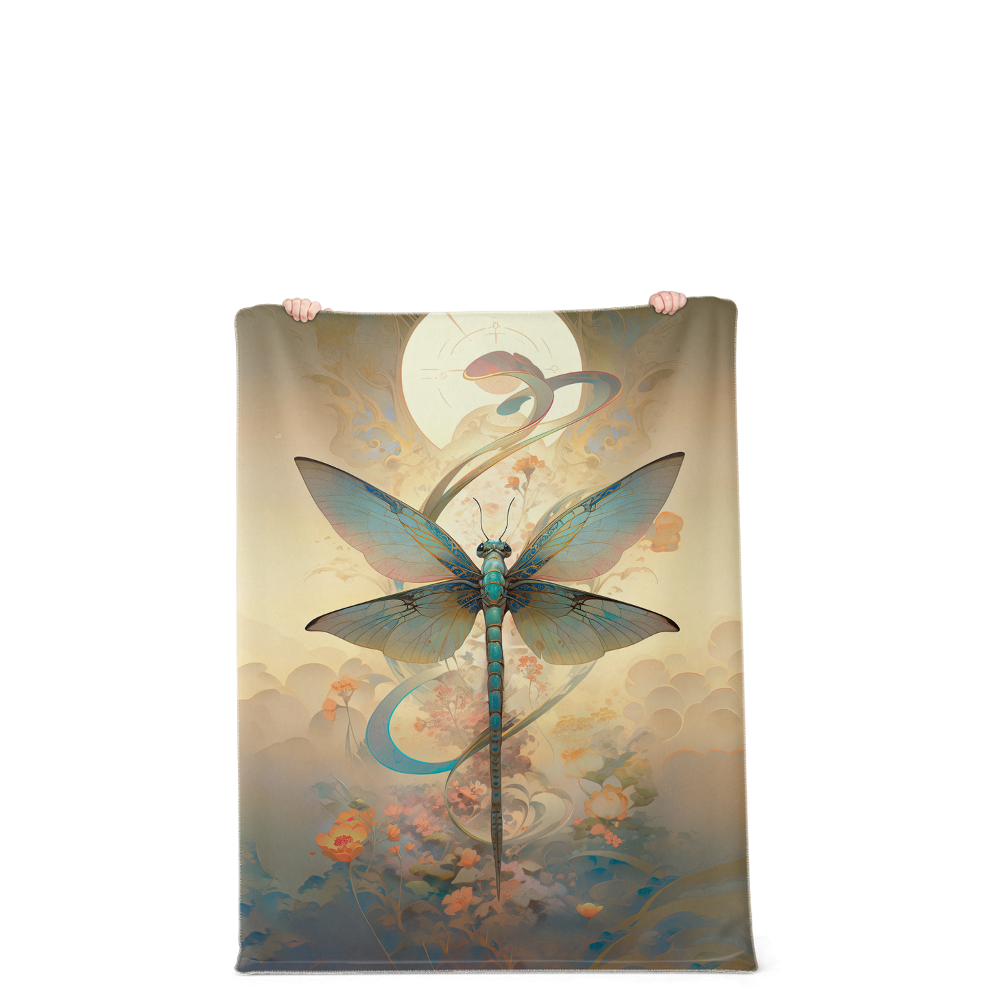 Premium Zen Dragonfly Microfleece Blanket