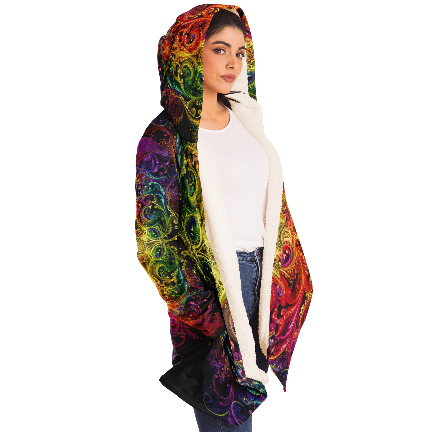 Rainbow Lace Microfleece Festival Cloak