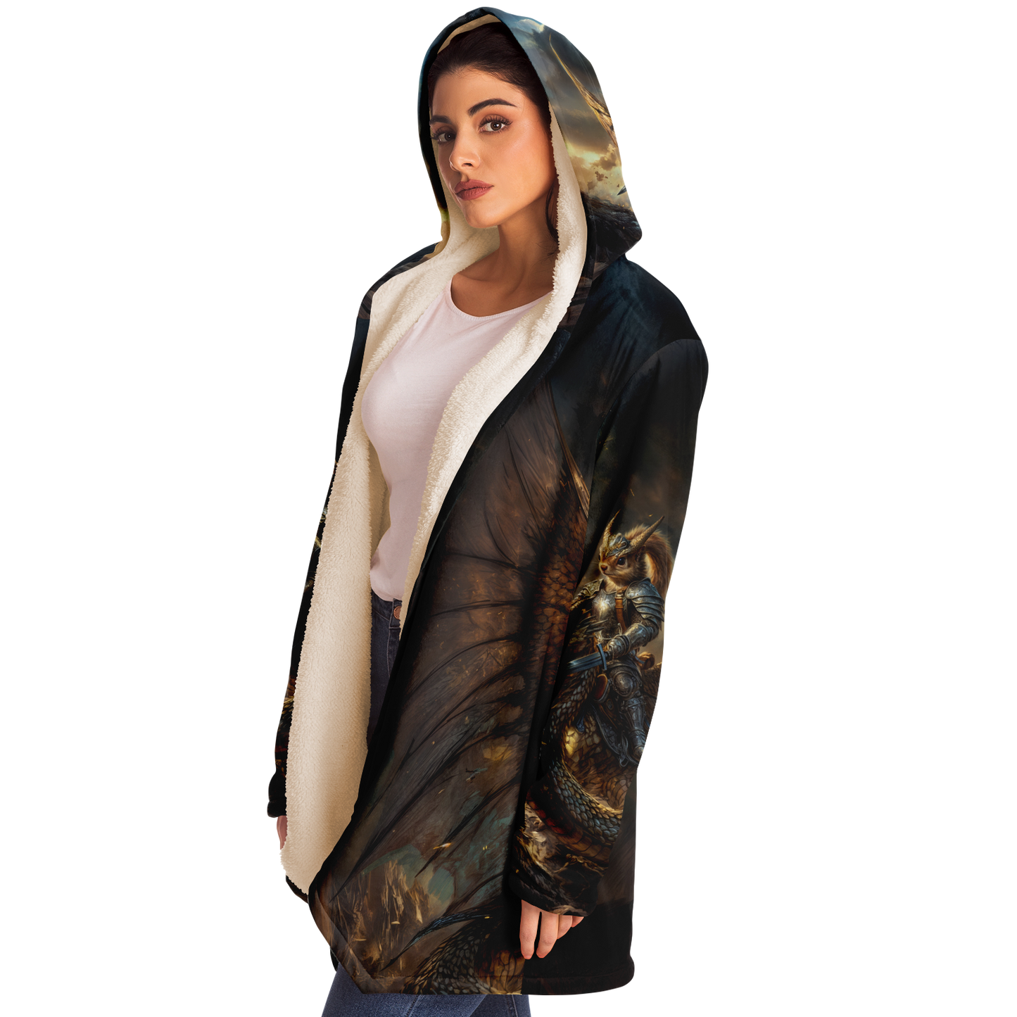 Winged Fury of the Squirrel Rider! Microfleece Cloak