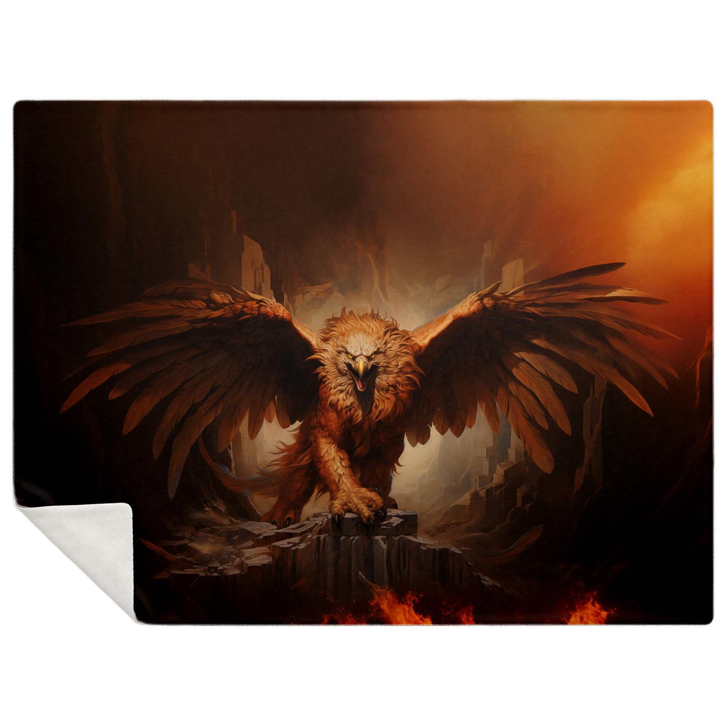 Inferno Griffon Premium Microfleece Blanket