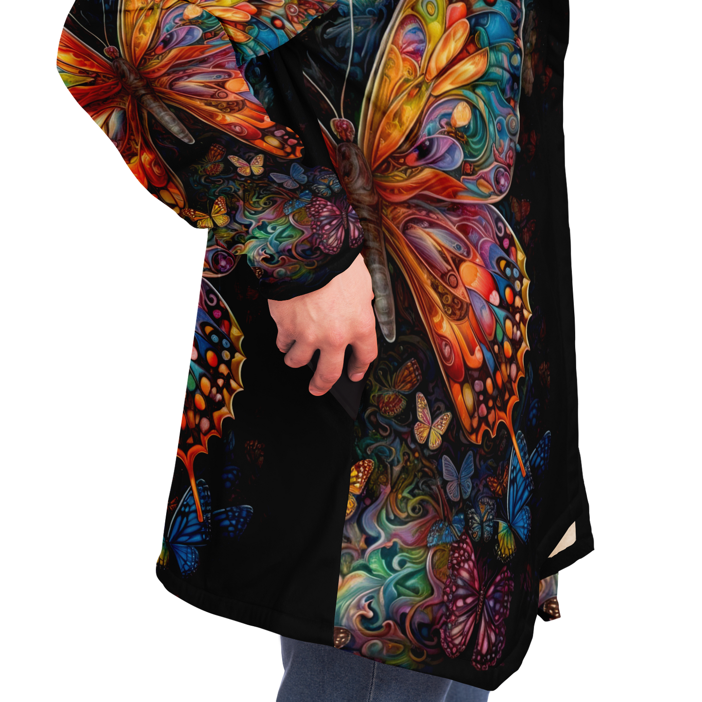 Psychedelic Monarch Microfleece Cloak