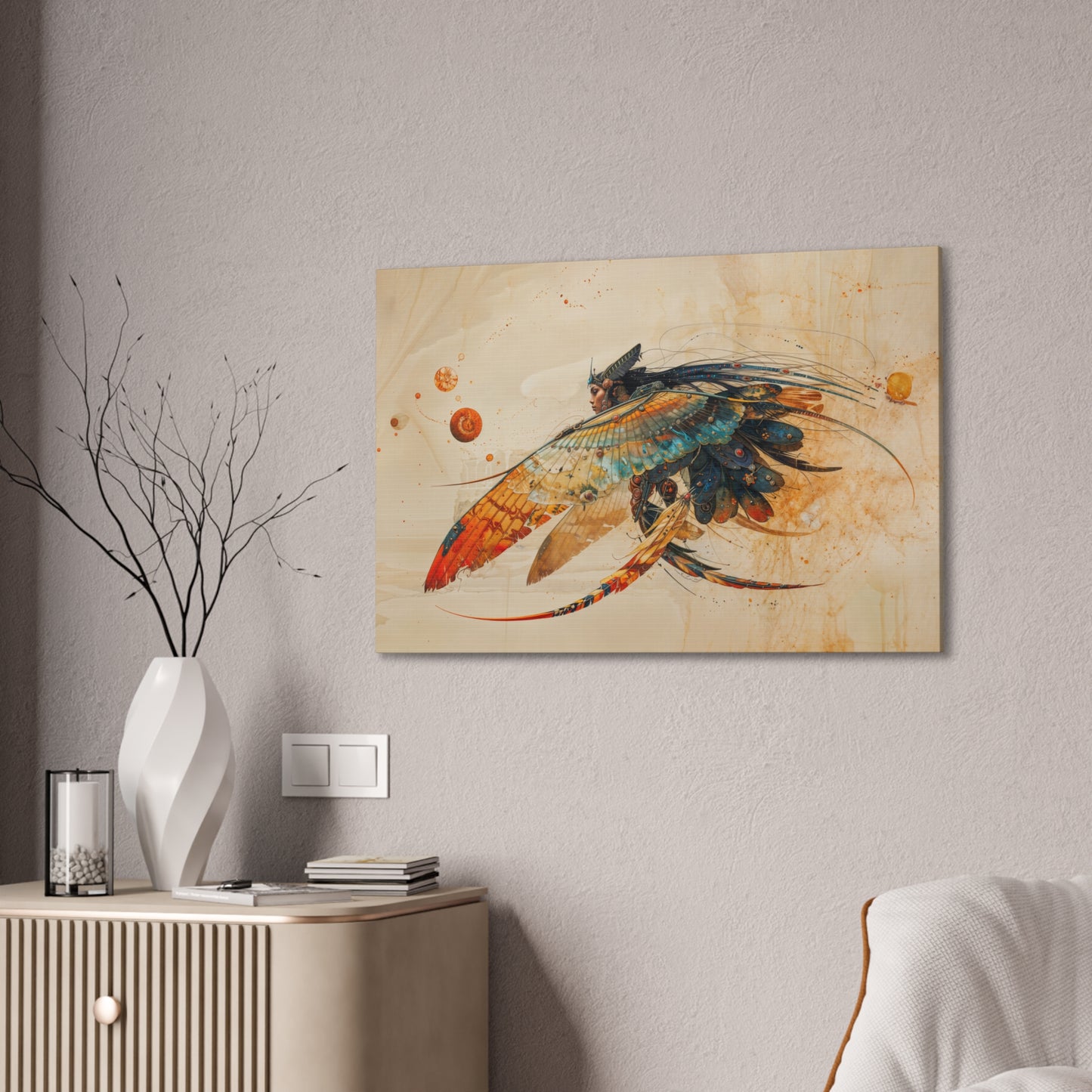 "Feather Fae Divebomb"  Canvas Stretched, 0.75" - Print