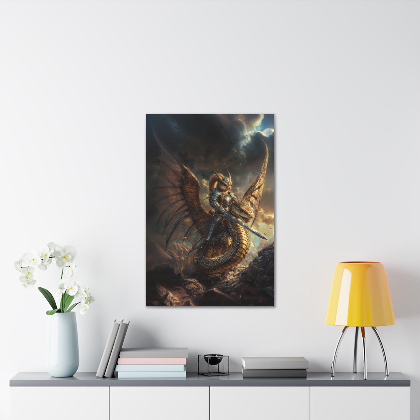 "Winged Fury of the Squirrel Rider!" Canvas Stretched, 0.75" - Print