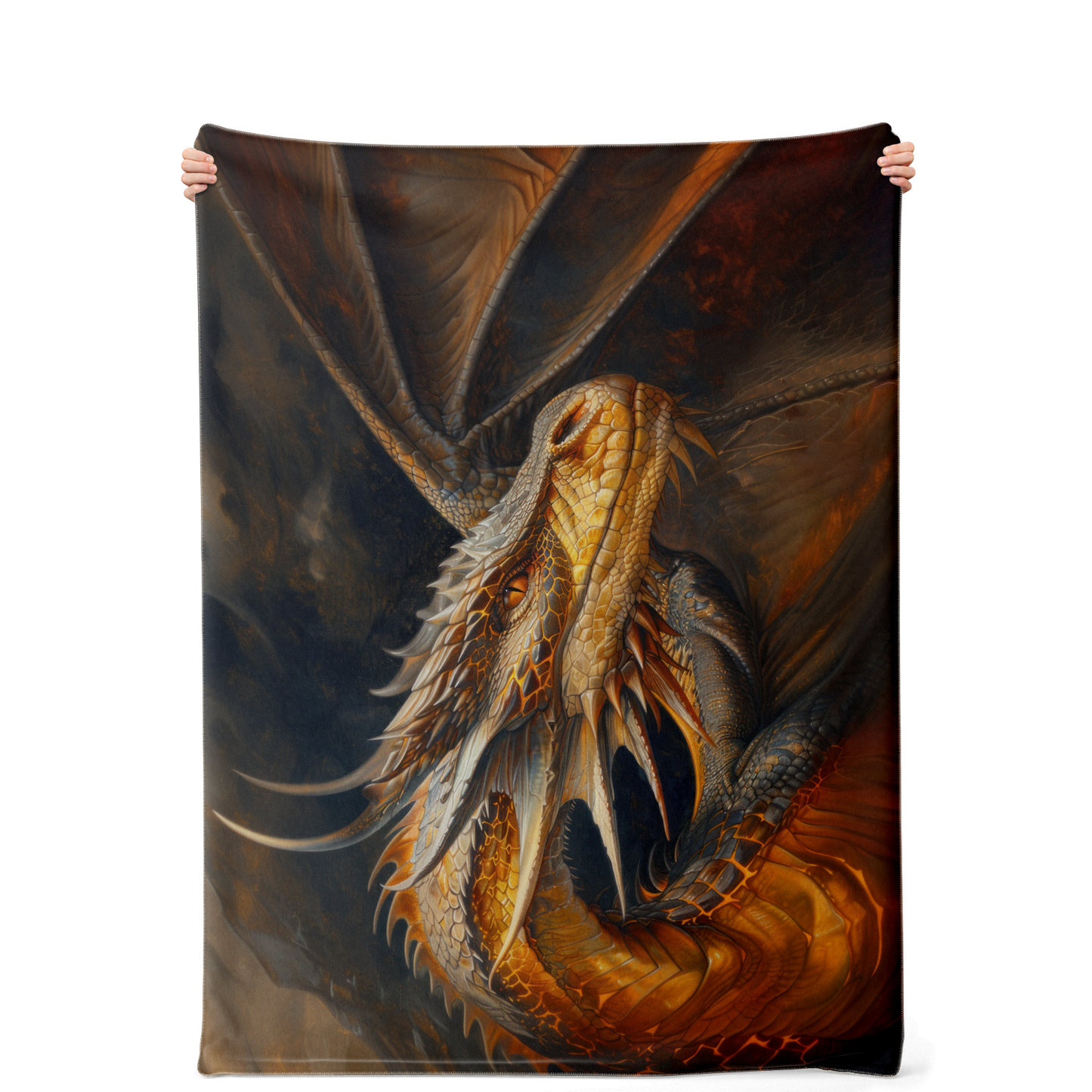 Fireheart - Grandfather Dragon Premium Microfleece Blanket