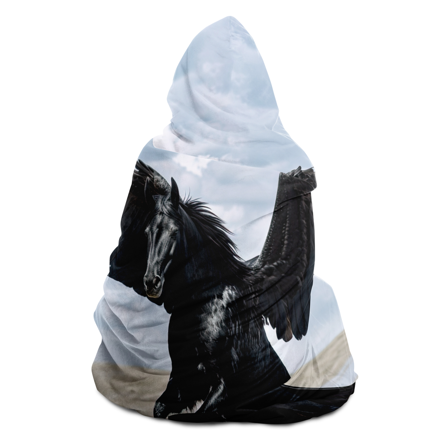 Midnight Pegasus Hooded Blanket