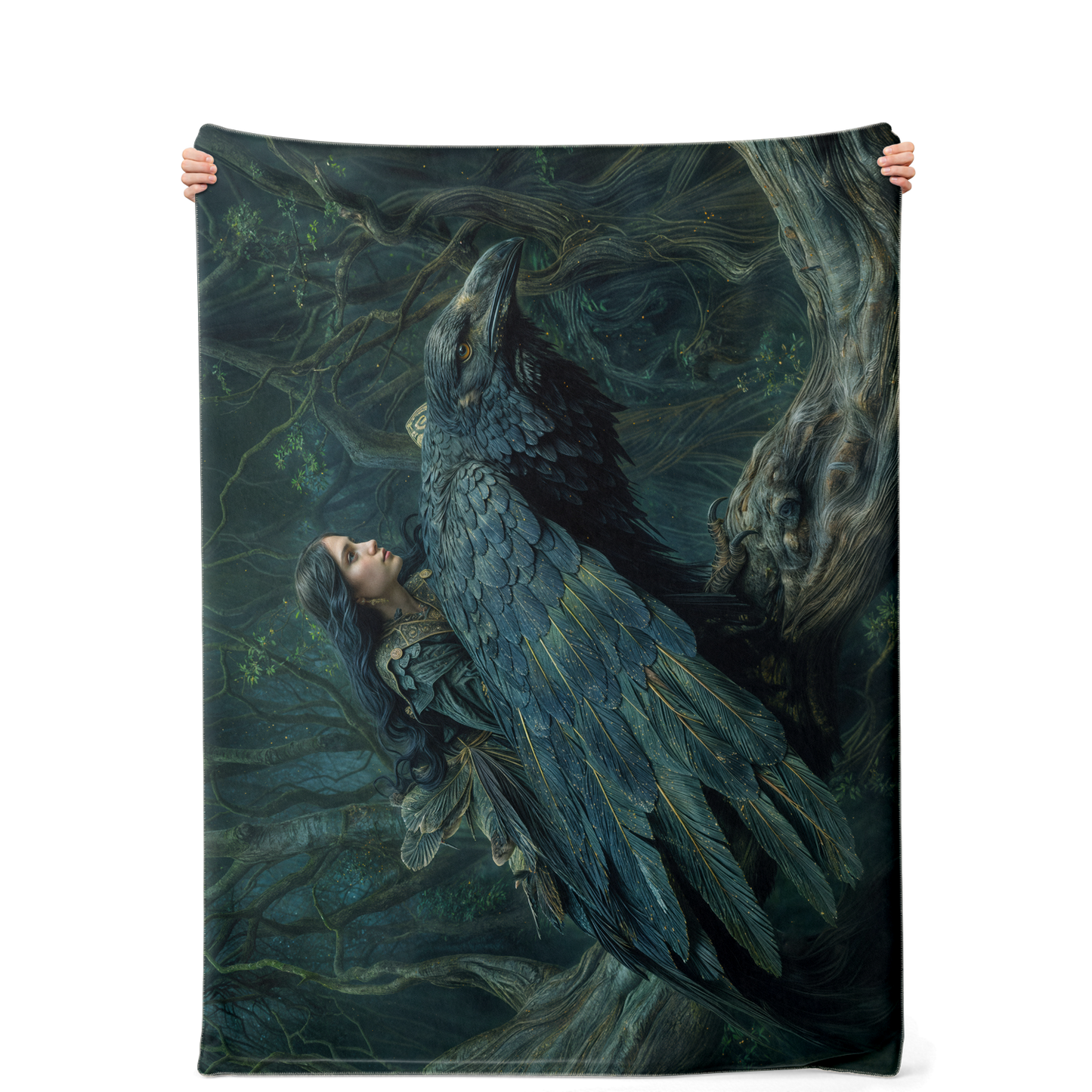 Lady Of The Crows Premium Microfleece Blanket