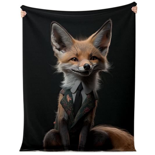 Mr Sleek Fox Microfleece Blanket