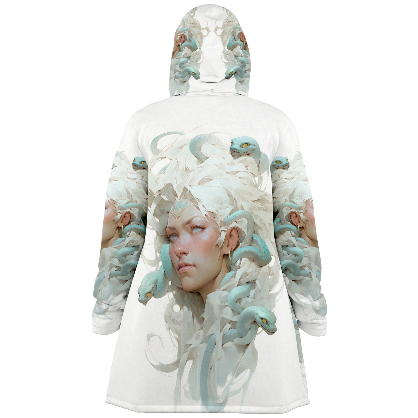 White Medusa Queen Microfleece Cloak