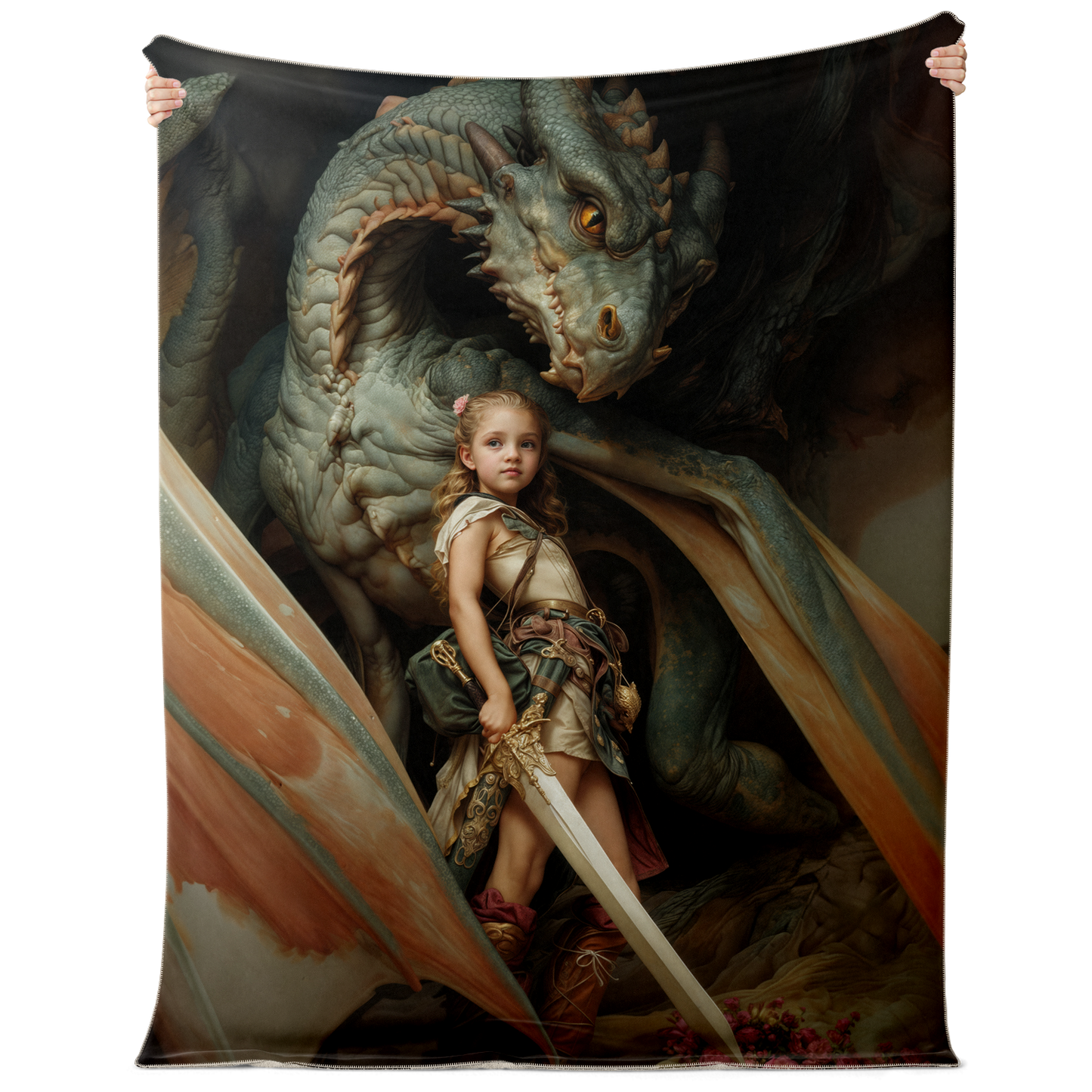 Little Maiden Warrior Premium Microfleece Blanket