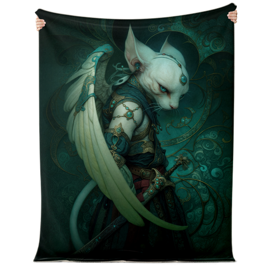 Feline Protector Of The Veil Premium Microfleece Blanket