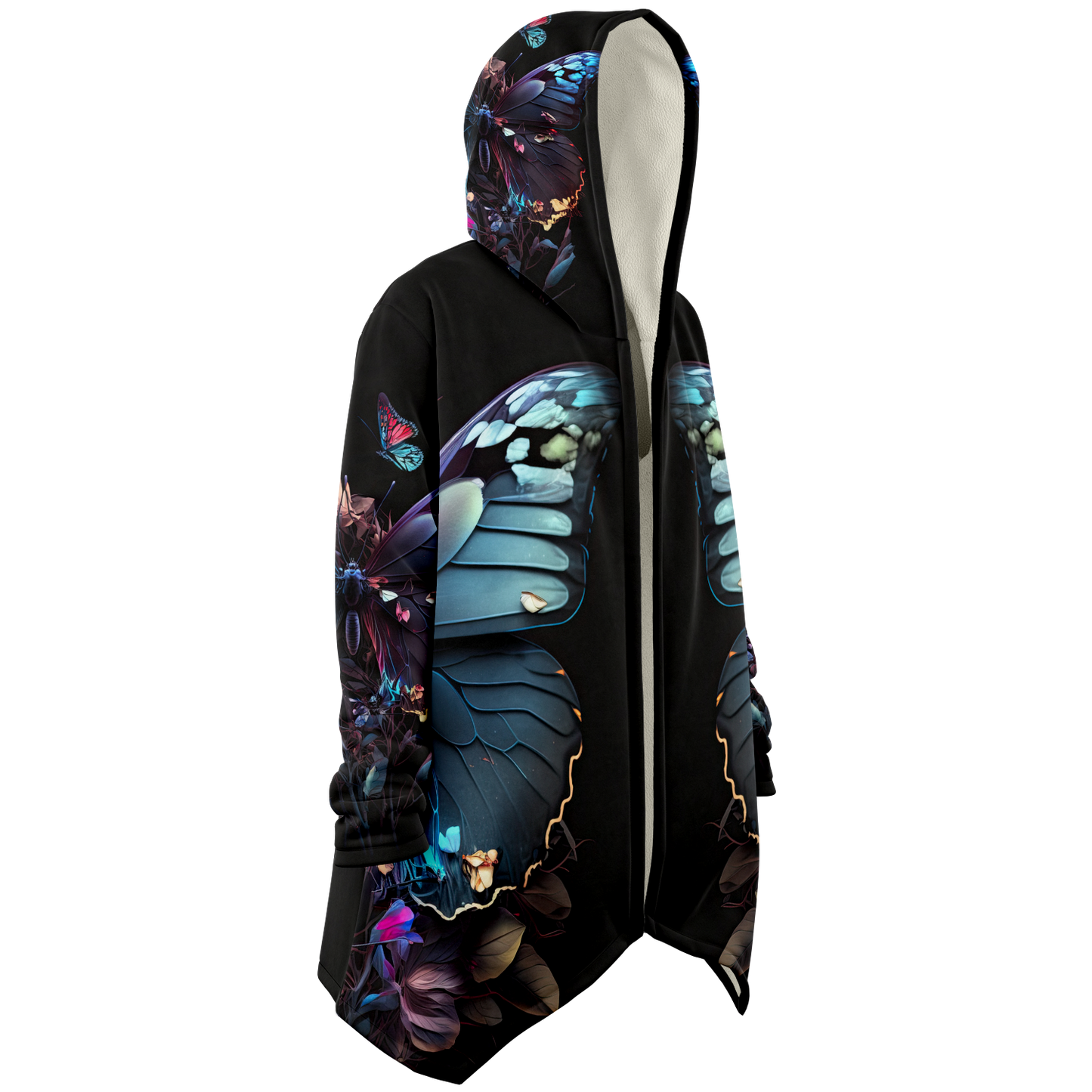 Black Pearl Butterfly Microfleece Cloak