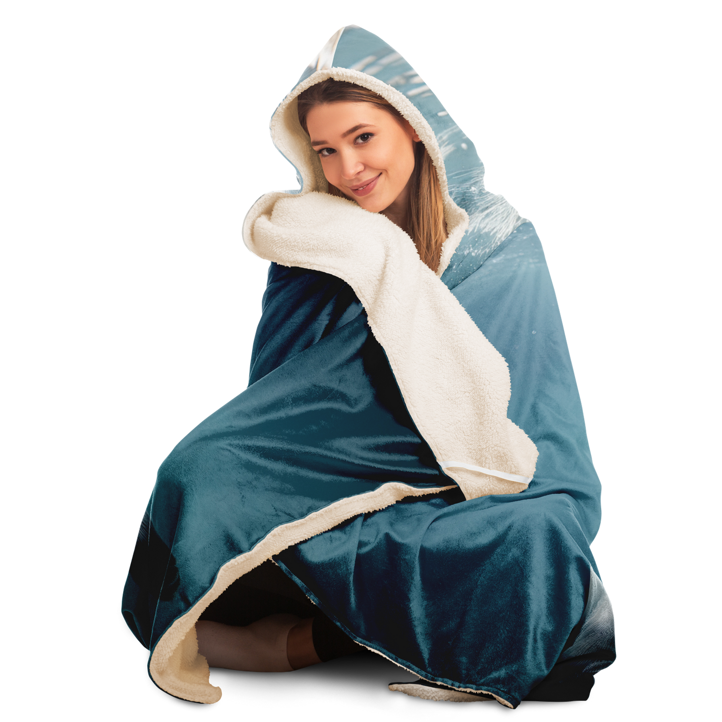 Unicorns Aquatic Escapade Hooded Blanket