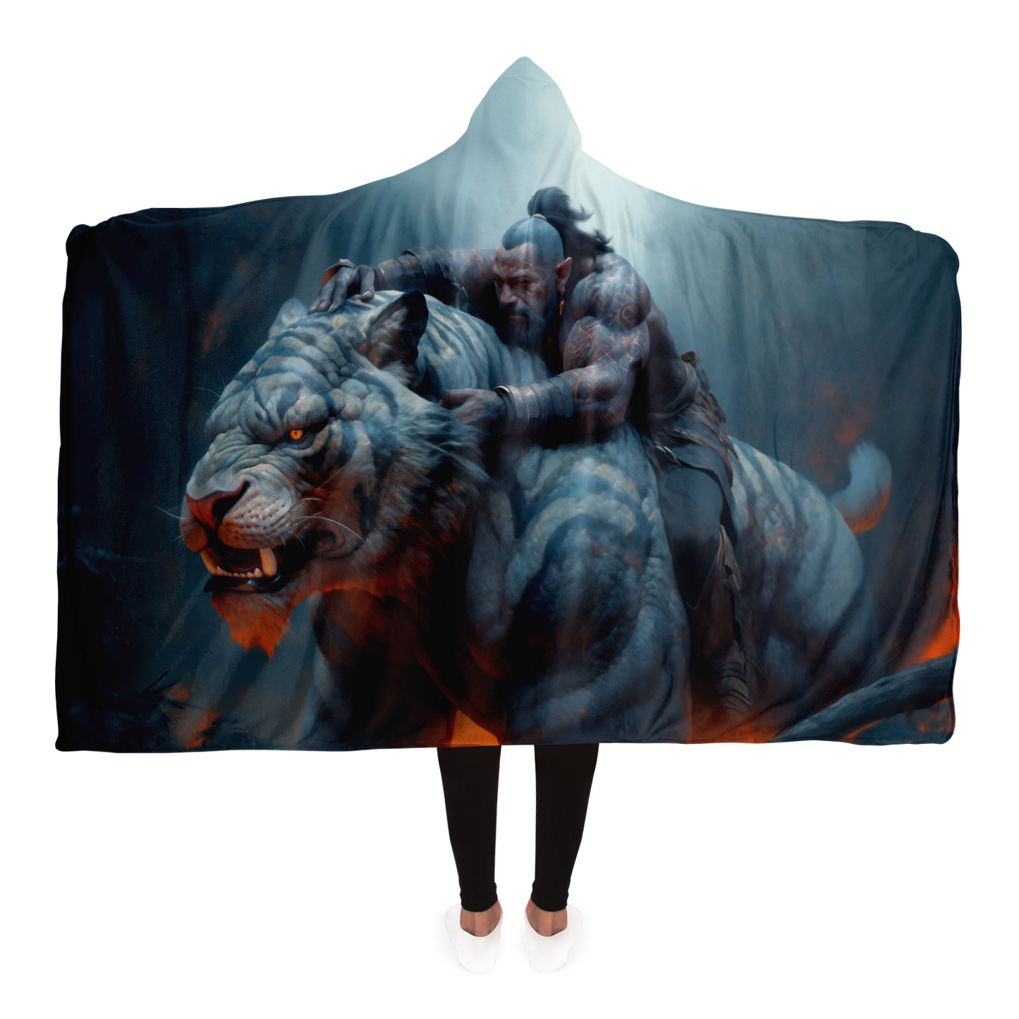 Tiger Rider Hooded Blanket