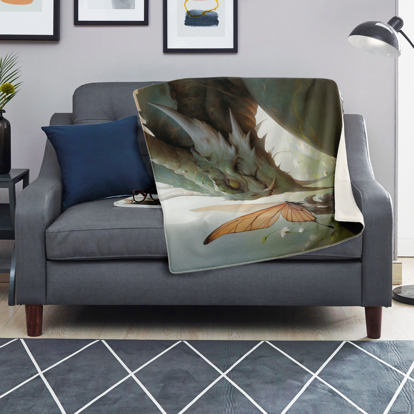 Fire and Flutter Premium Microfleece Blanket