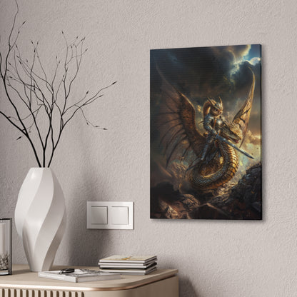 "Winged Fury of the Squirrel Rider!" Canvas Stretched, 0.75" - Print