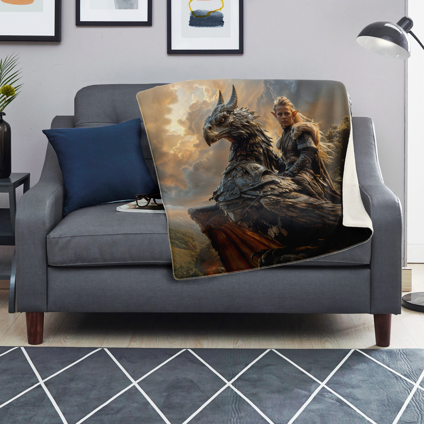 Black Rider Premium Microfleece Blanket