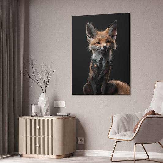 "Mr Sleek Fox" Canvas Stretched, 0.75" - Print