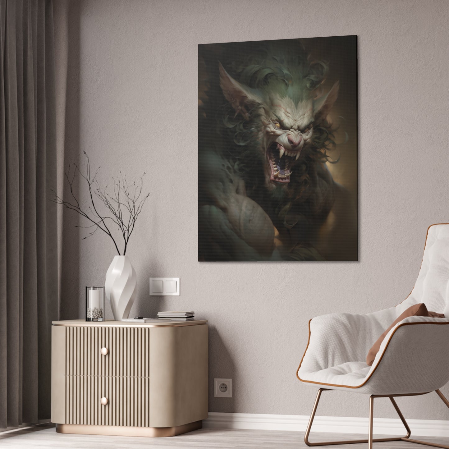 "Werecat" Canvas Stretched, 0.75" - Print