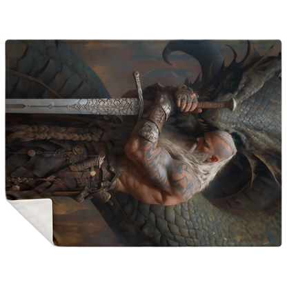 A Viking And His Dragon Premium Microfleece Blanket