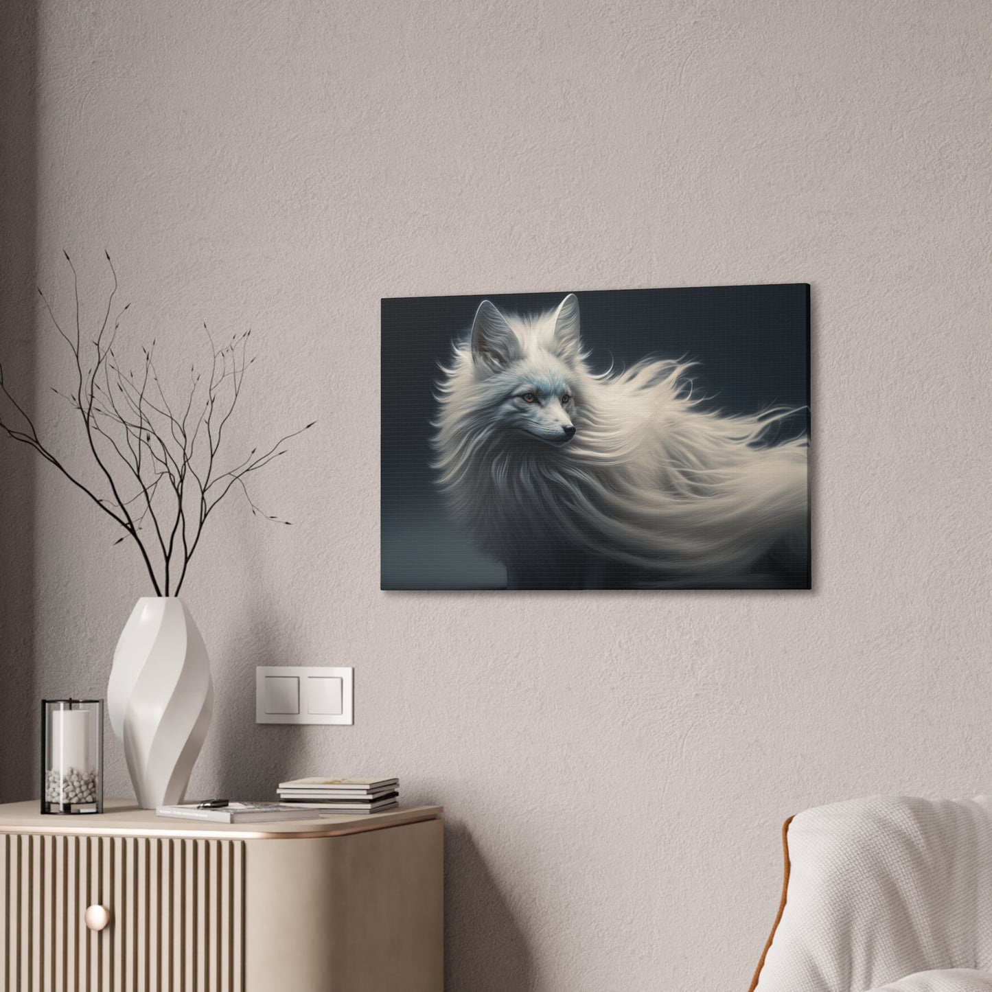 "Winter Wisp Fox"  Canvas Stretched, 0.75" - Print