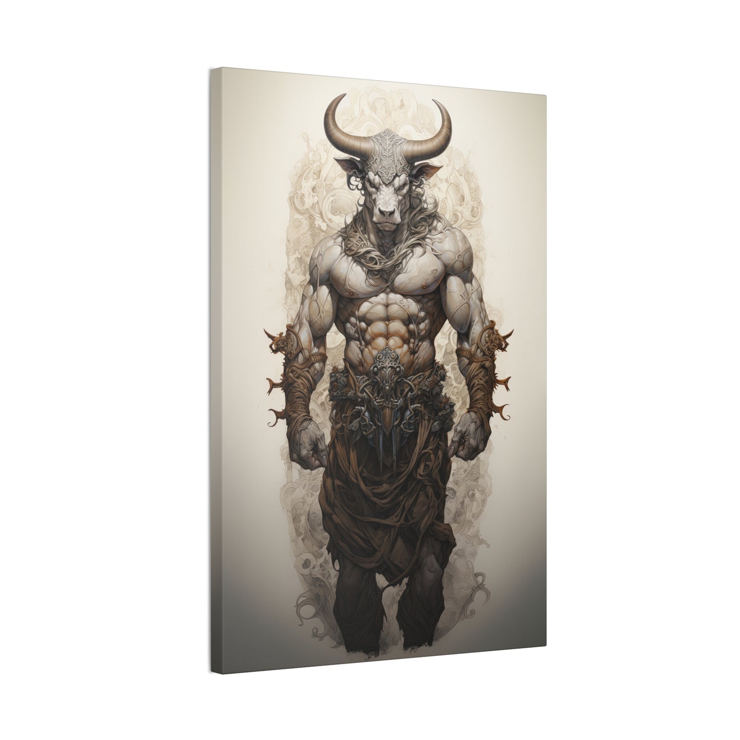 "Minotaur Deity" Canvas Stretched, 0.75" - Print