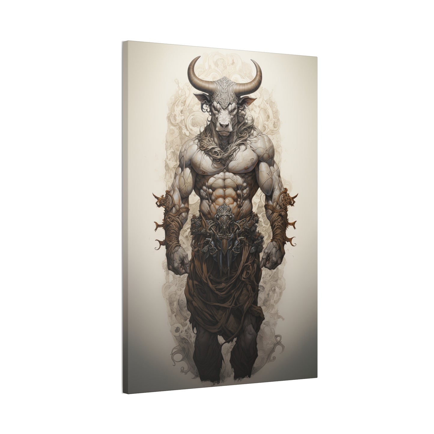 "Minotaur Deity" Canvas Stretched, 0.75" - Print