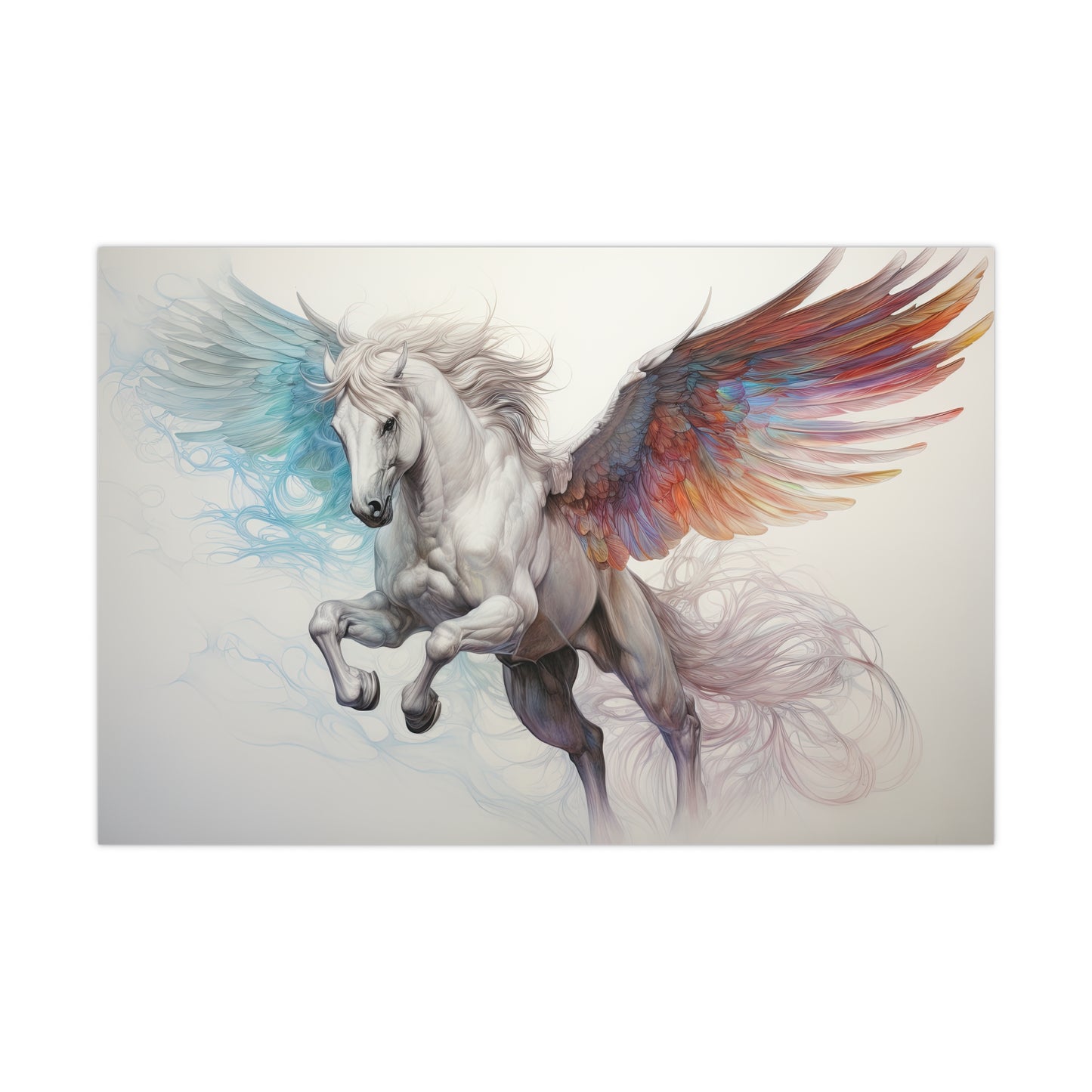 "Aqua Fire Pegasus" Poster - Print