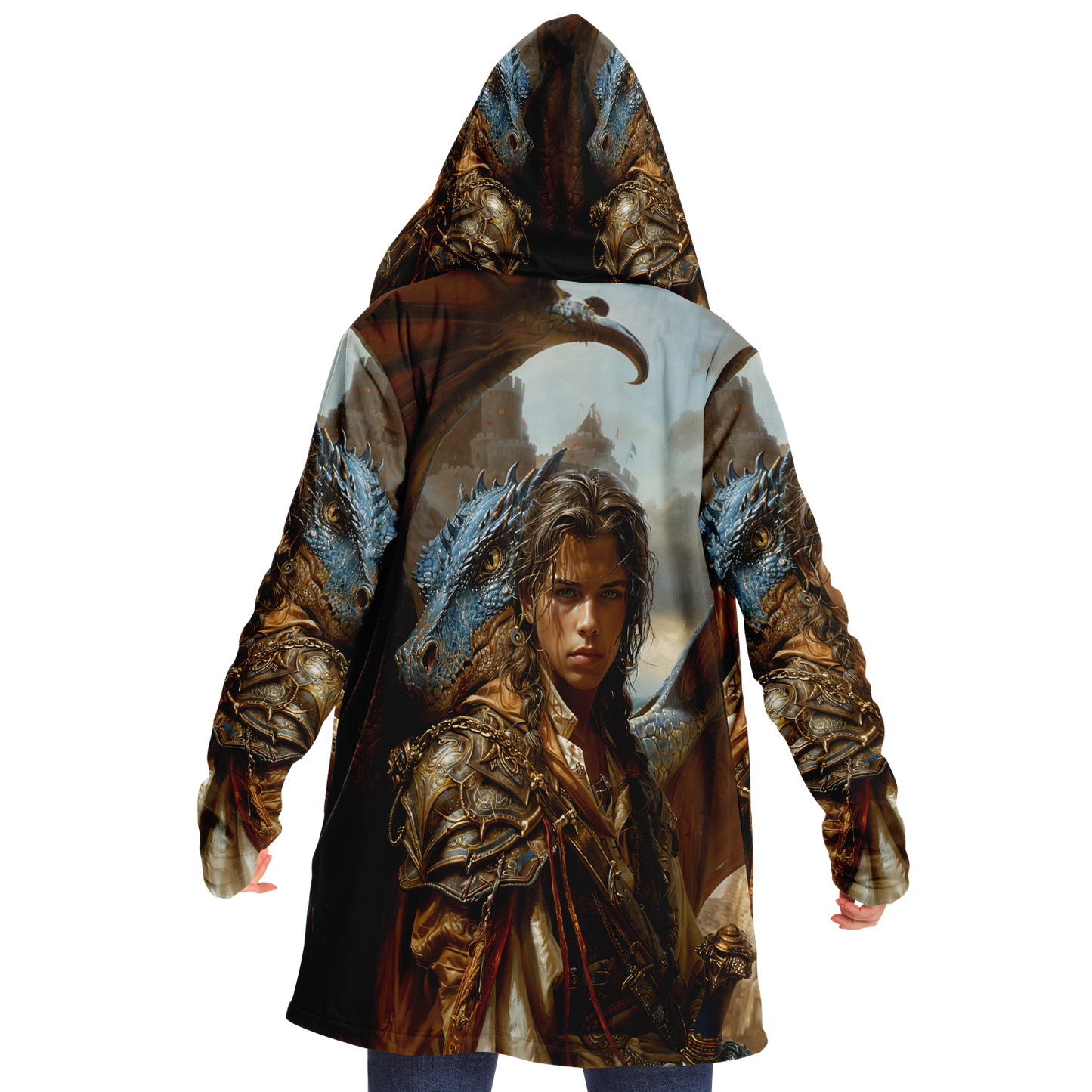 Adventurous Rogue And His Skyward Sidekick Microfleece Cloak