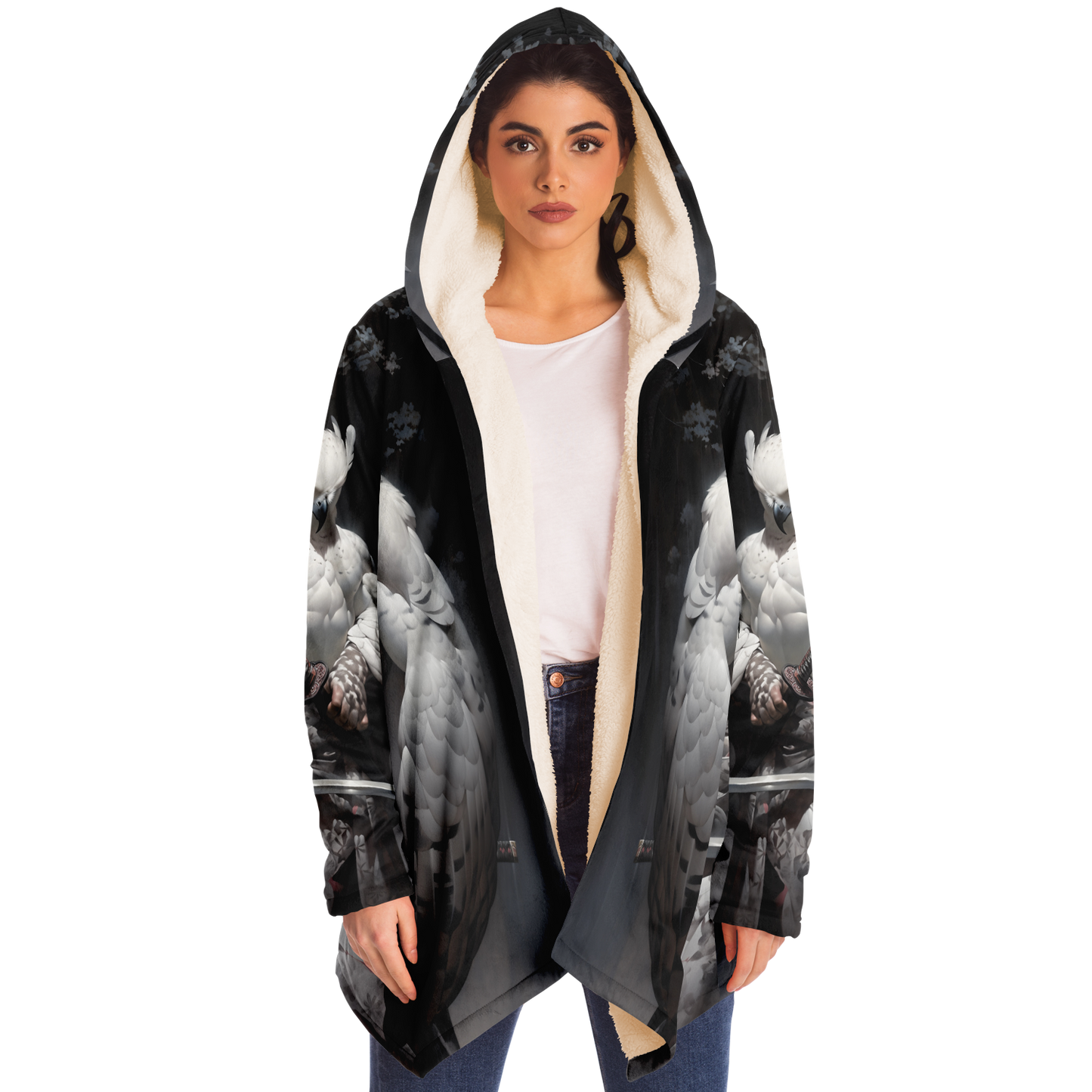 Falcon Owl Samurai Microfleece Cloak