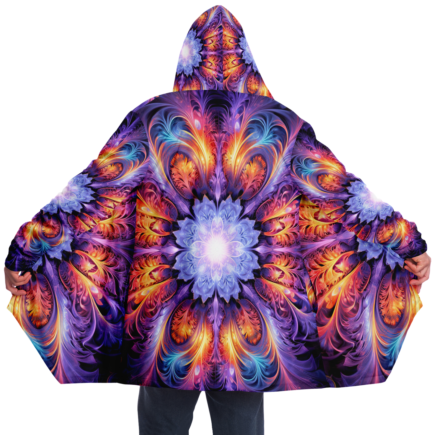 Fluro Snowflake Microfleece Festival  Cloak