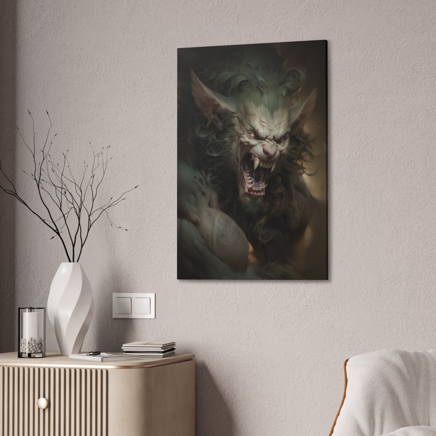 "Werecat" Canvas Stretched, 0.75" - Print