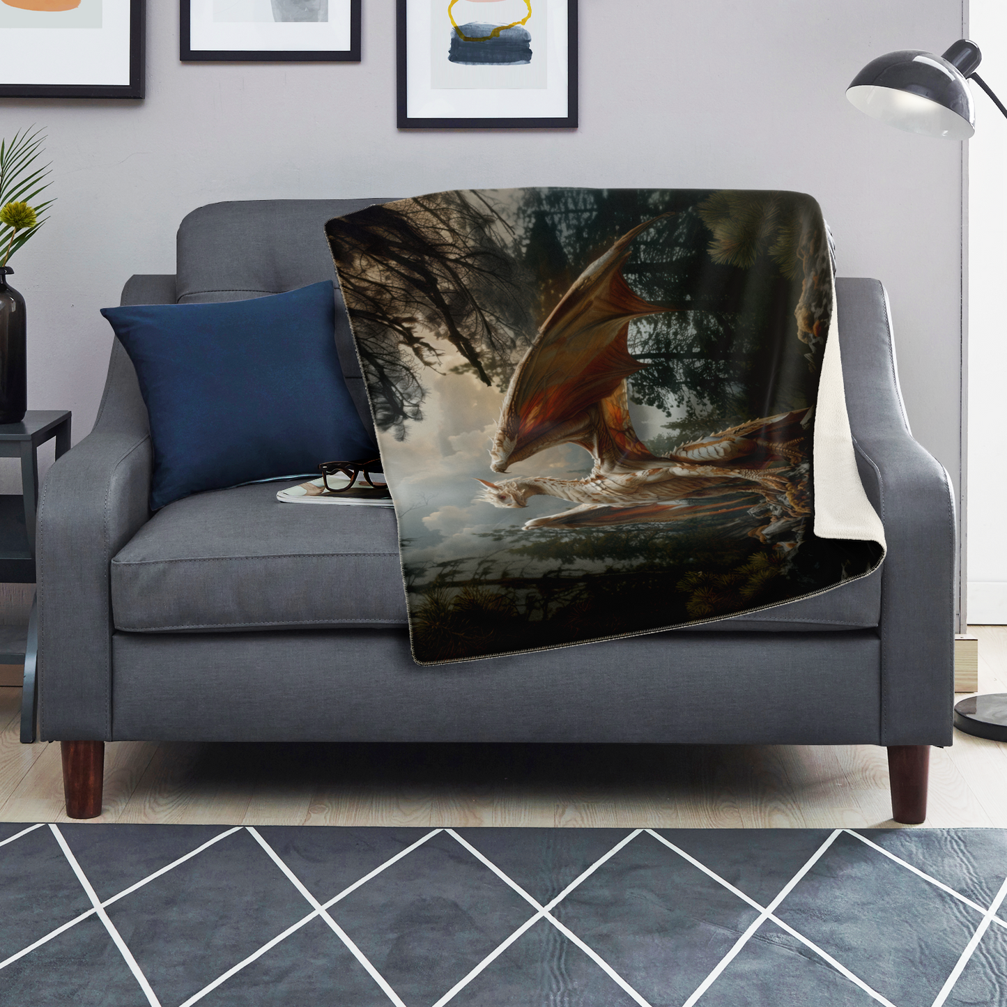 Forest Drake Premium Microfleece Blanket