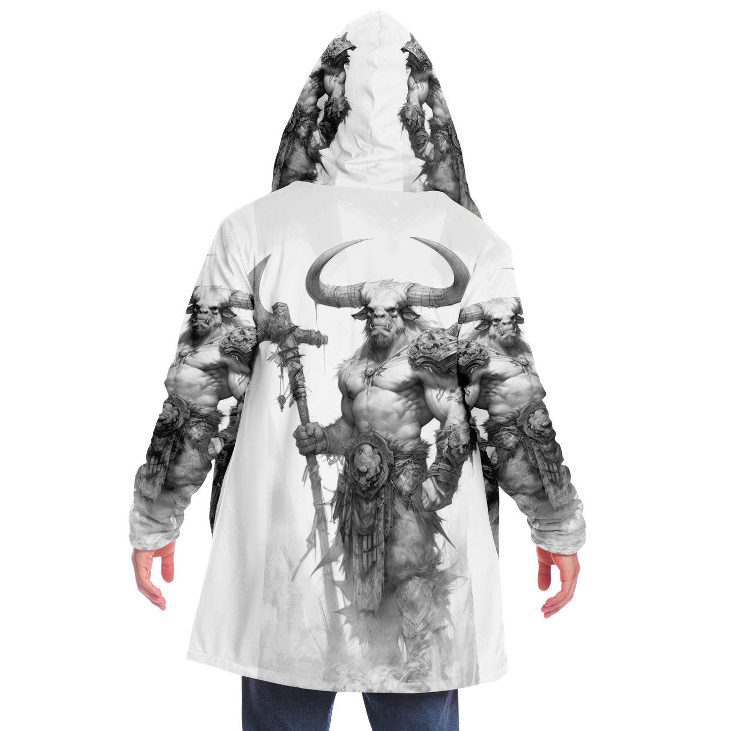 Minotaur Viking Sketch Microfleece Cloak