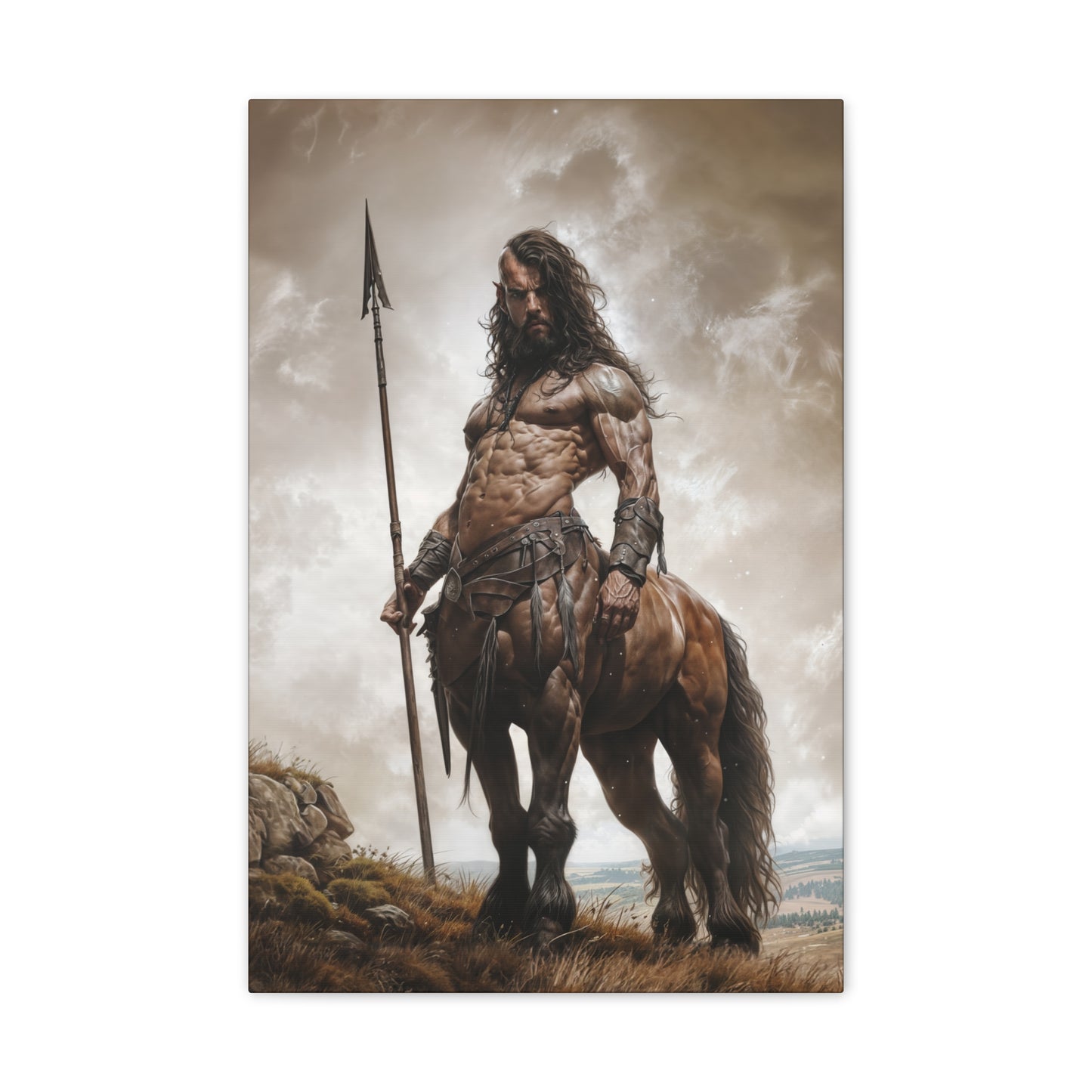 "Centaur Spearman" Canvas Stretched, 0.75" - Print