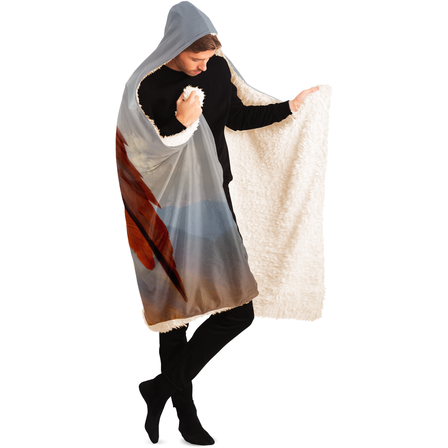 Wings of the Forgotten Dawn Hooded Blanket