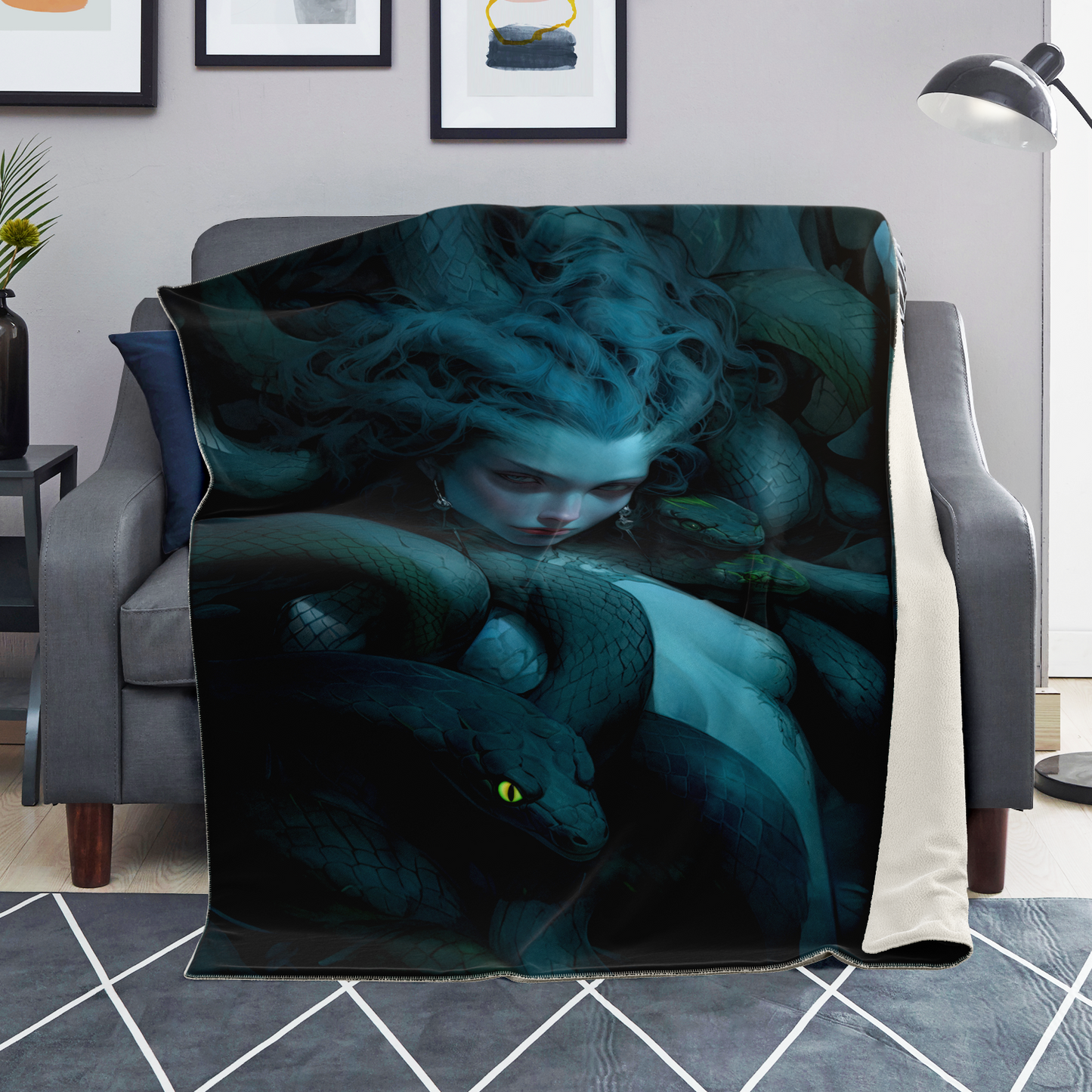 Last Gaze Of The Medusa Microfleece Blanket