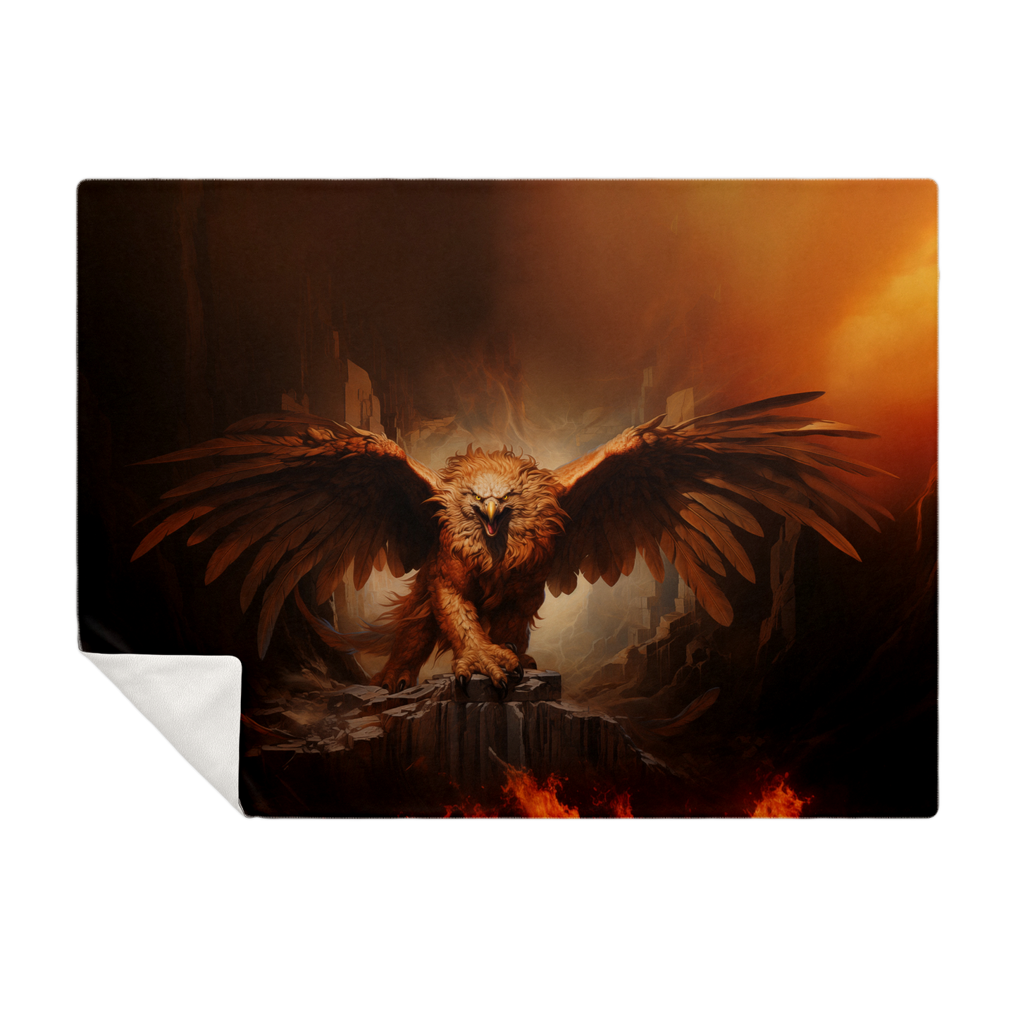 Inferno Griffon Premium Microfleece Blanket