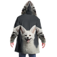 Happy White Fennec Fox Microfleece Cloak