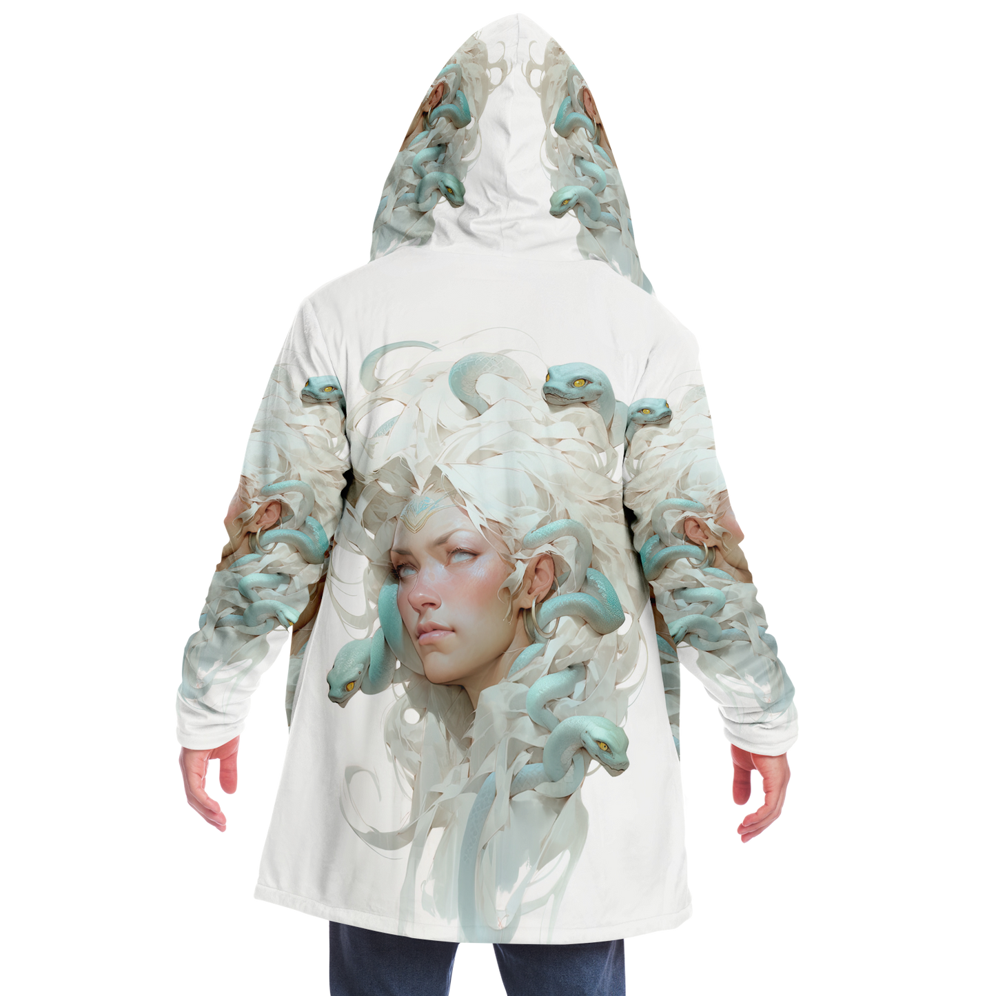 White Medusa Queen Microfleece Cloak