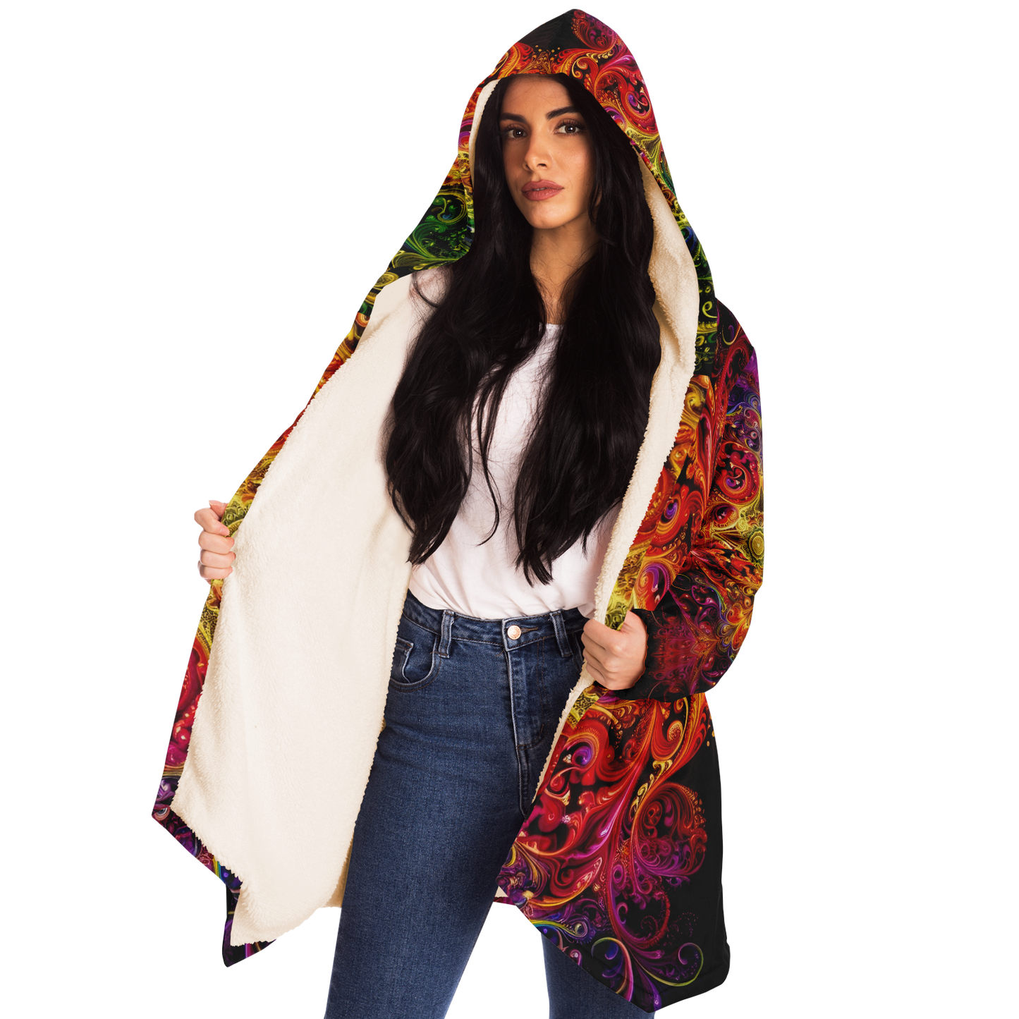 Rainbow Lace Microfleece Festival Cloak