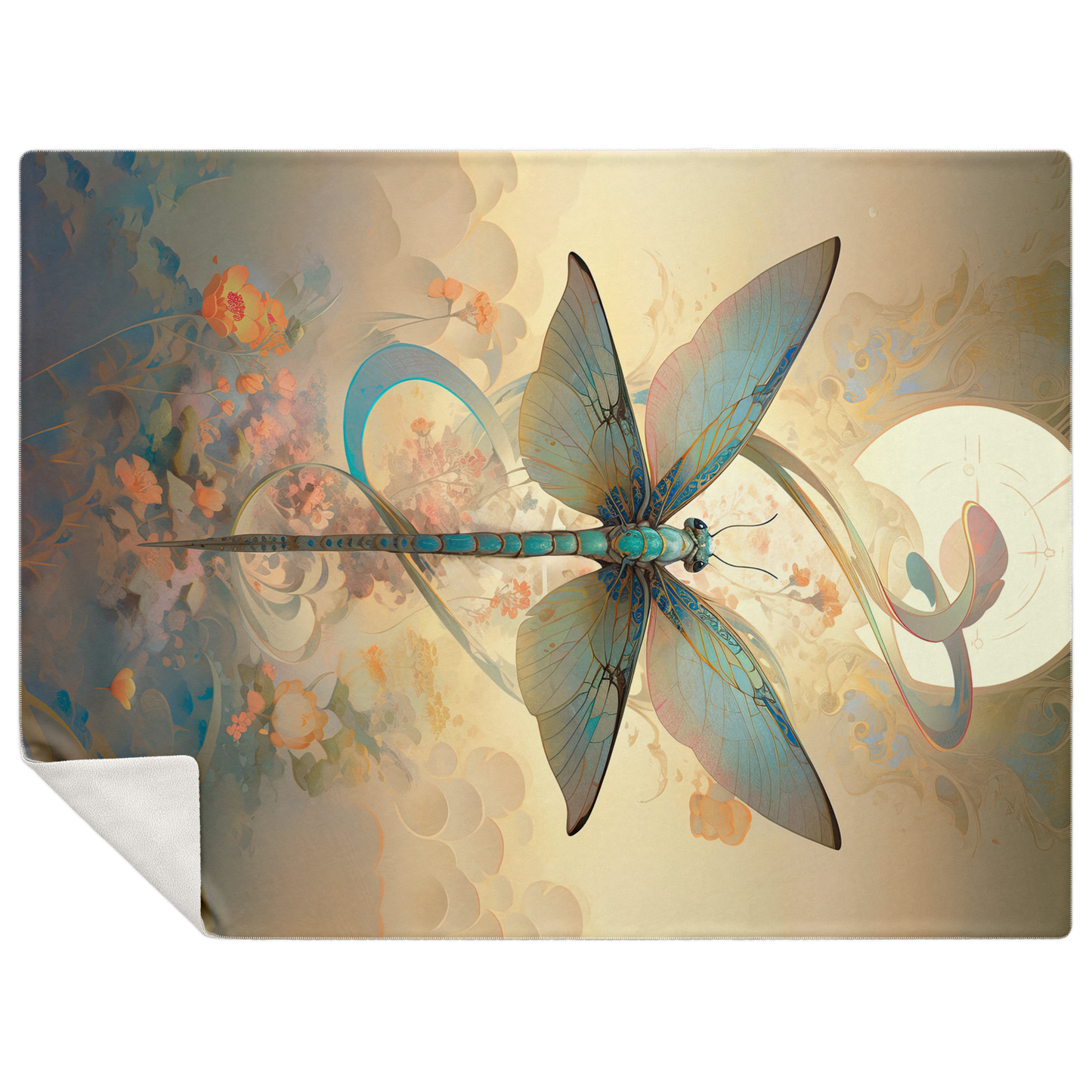 Premium Zen Dragonfly Microfleece Blanket