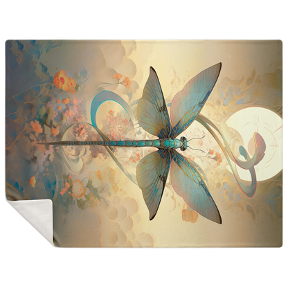 Premium Zen Dragonfly Microfleece Blanket