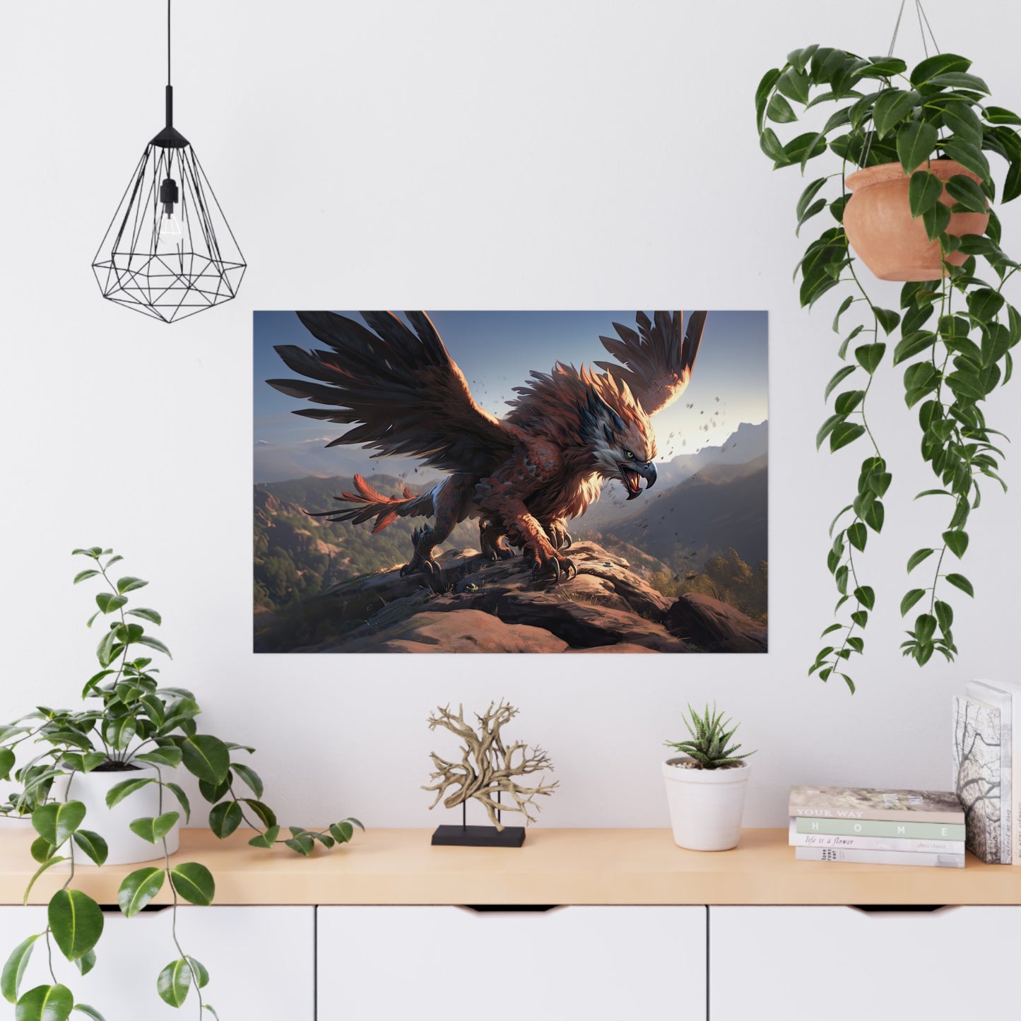 "Griffon Touchdown" Poster - Print