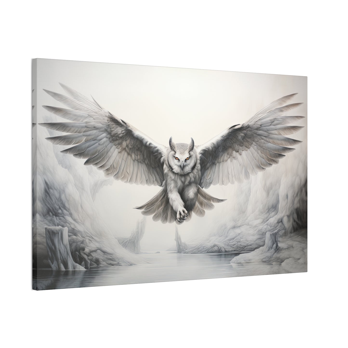 "Snowdrify Owl"  Canvas Stretched, 0.75" - Print