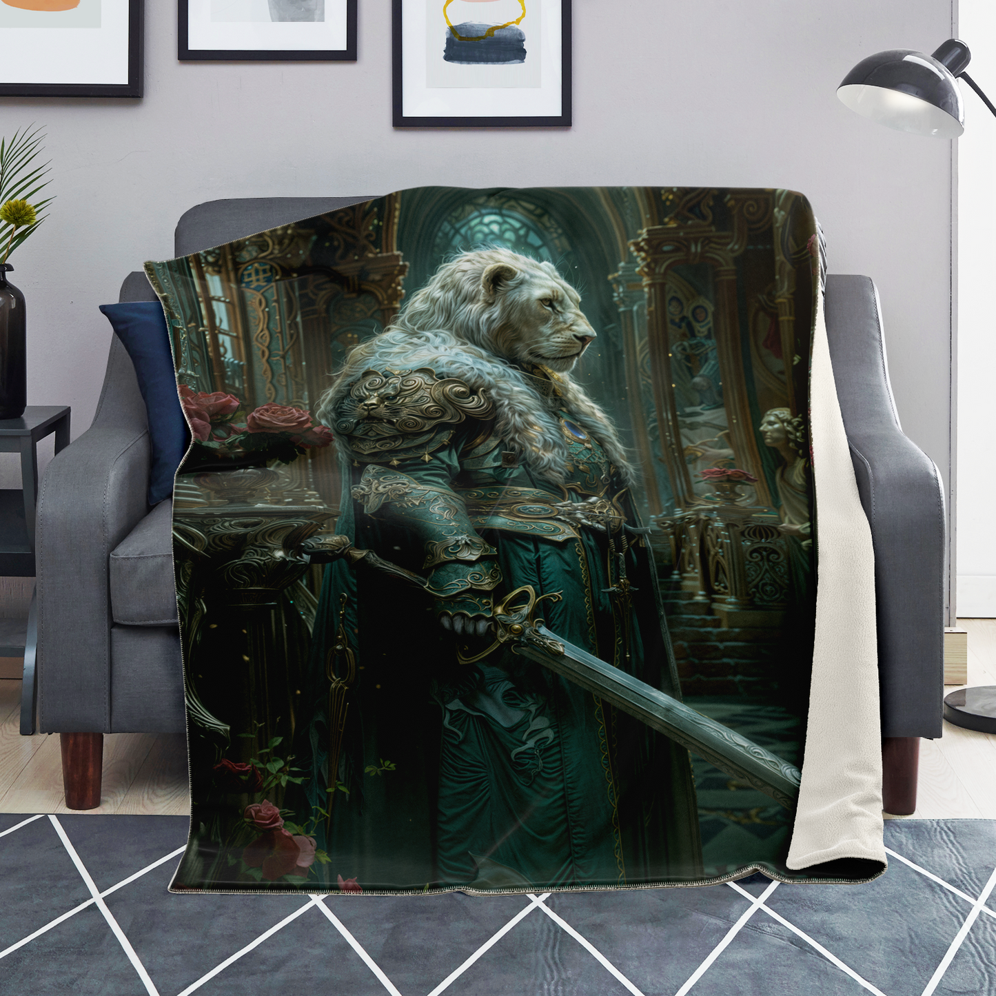 Valor In The Halls Of Kings Premium Microfleece Blanket