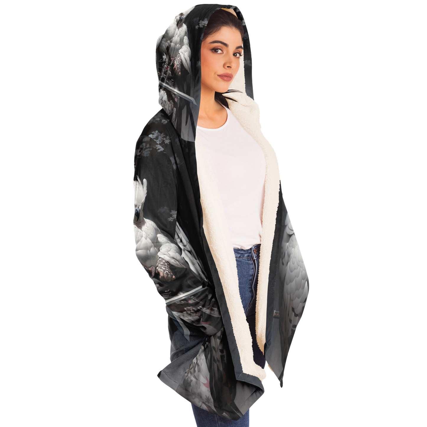 Falcon Owl Samurai Microfleece Cloak