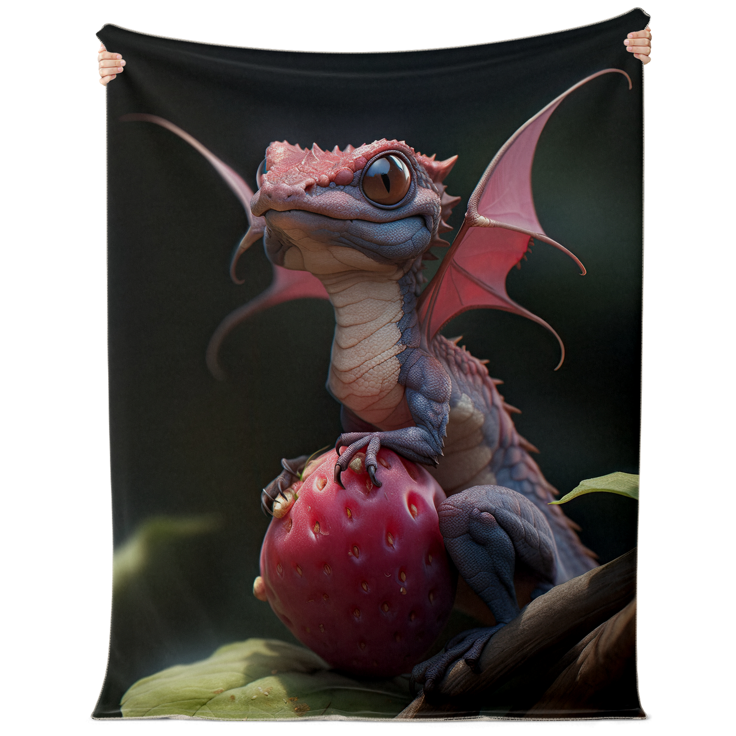 Premium Berry The Fairy Dragon Microfleece Blanket