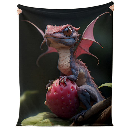 Premium Berry The Fairy Dragon Microfleece Blanket