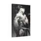 "Dark Brown & White Falcon Owl Samurai" Canvas Stretched, 0.75" - Print