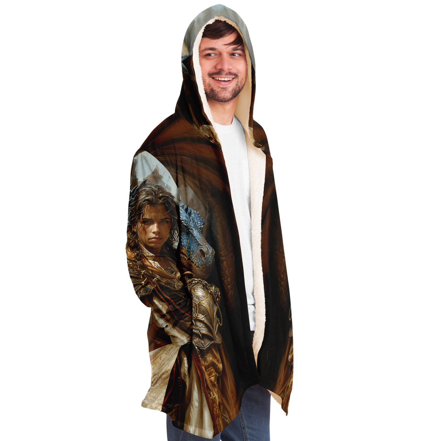 Adventurous Rogue And His Skyward Sidekick Microfleece Cloak